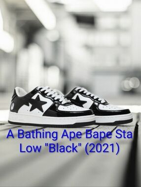 A Bathing Ape Bape Sta Low "Black" (2021) M9.5/W11 EUC